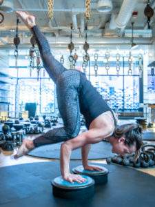 ZeSa yoga flying crow pose for Balance-Strength on Stimulators